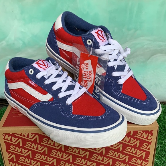 navy red vans
